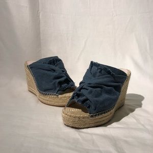 Kenneth Cole Espadrille Wedge with Denim Fabric